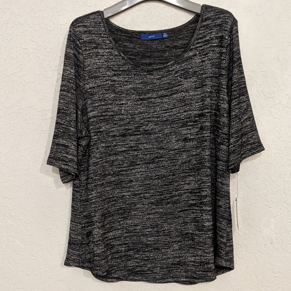 2/$10 - NWT - Apt. 9 Grey Short Sleeve Top